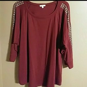 🔴Burgandy Dolman Top